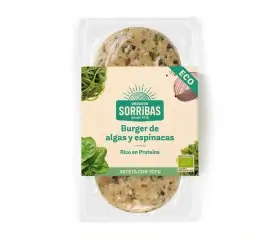 refrig burger vegetal de algas y espinacas 160g sorribas